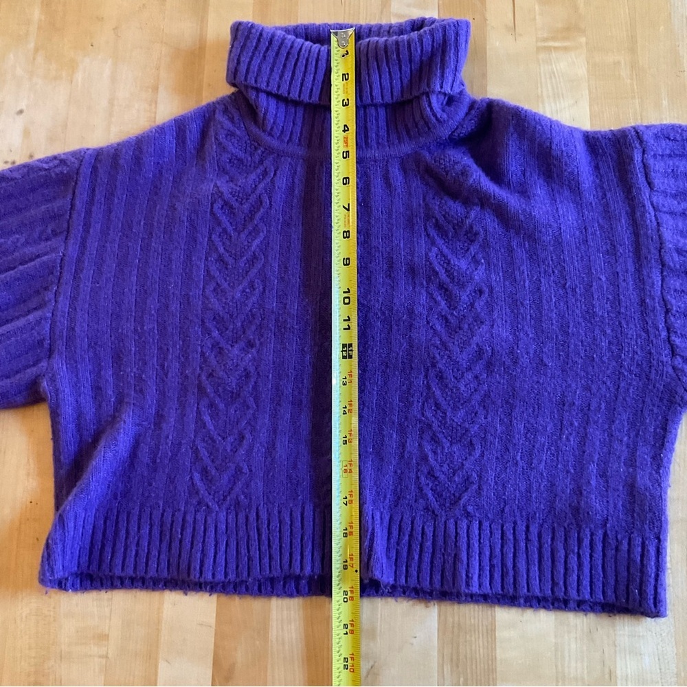 H&M Divided Purple Cable Knit Turtleneck Sweater M - Picture 15 of 16